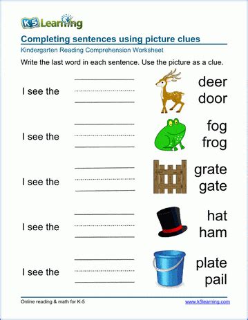 k5 learning reading|Free Preschool & Kindergarten Reading Comprehension Worksheets .